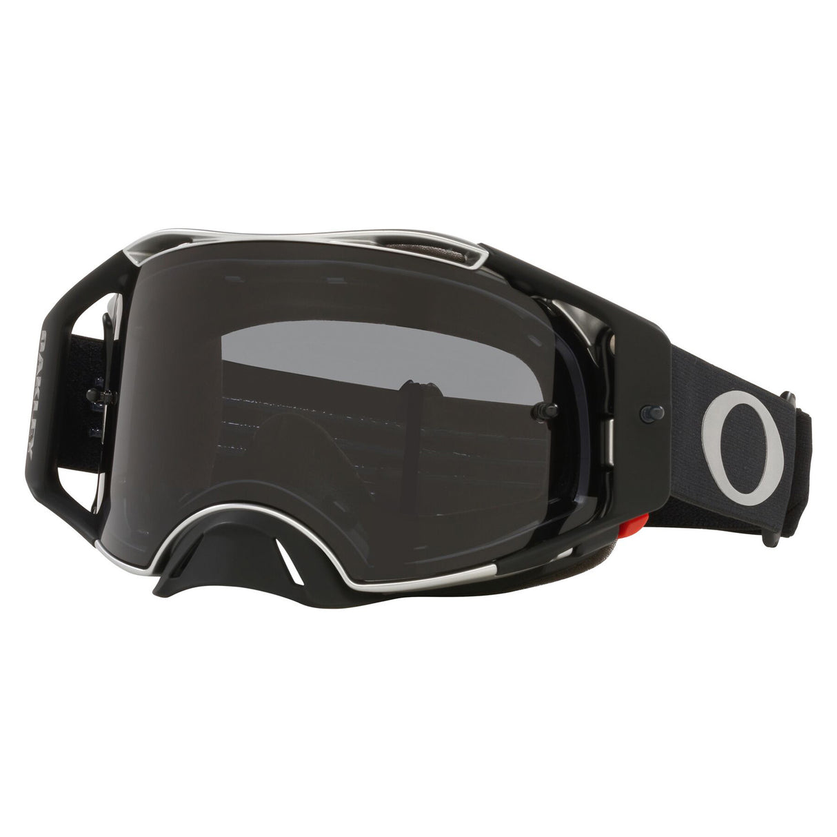 Oakley Airbrake MX Goggles w/Tuff Blocks Black Gunmetal Strap & Dark Grey Lenses