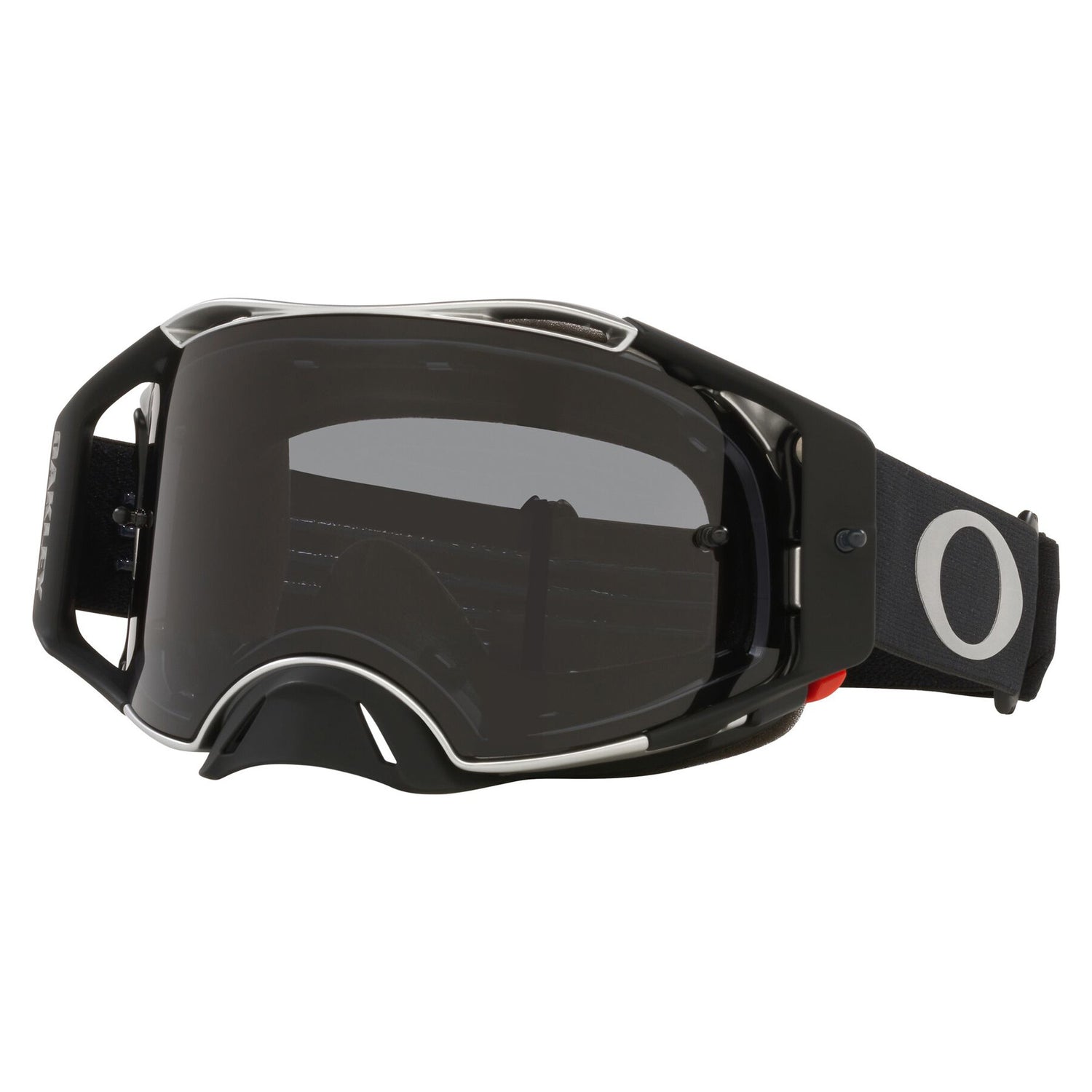 Oakley Airbrake MX Goggles w/Tuff Blocks Black Gunmetal Strap & Dark Grey Lenses