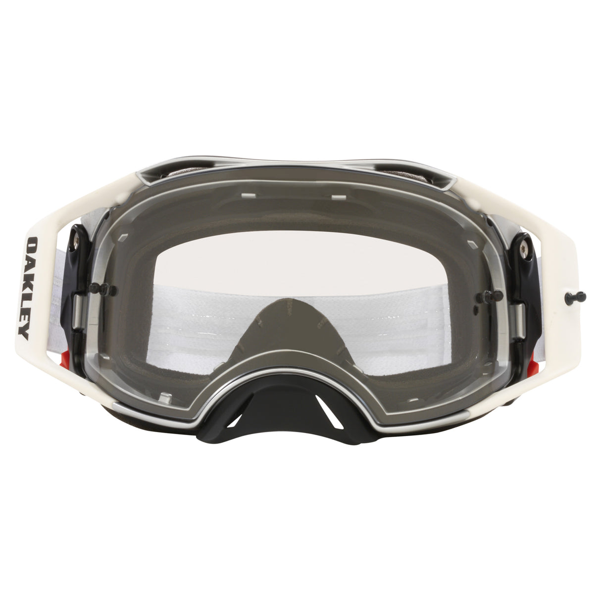 Oakley Airbrake MX Goggles w/Tuff Blocks White Strap & Clear Lenses