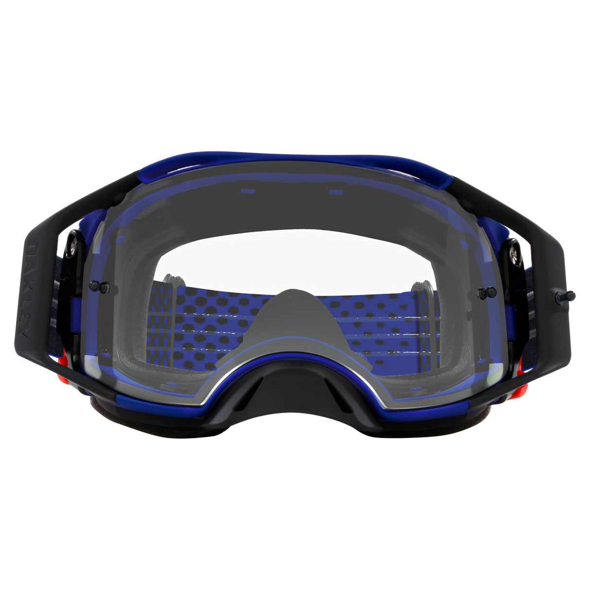 Oakley Airbrake MX Goggles w/Moto Blue B1B Strap & Clear Lenses