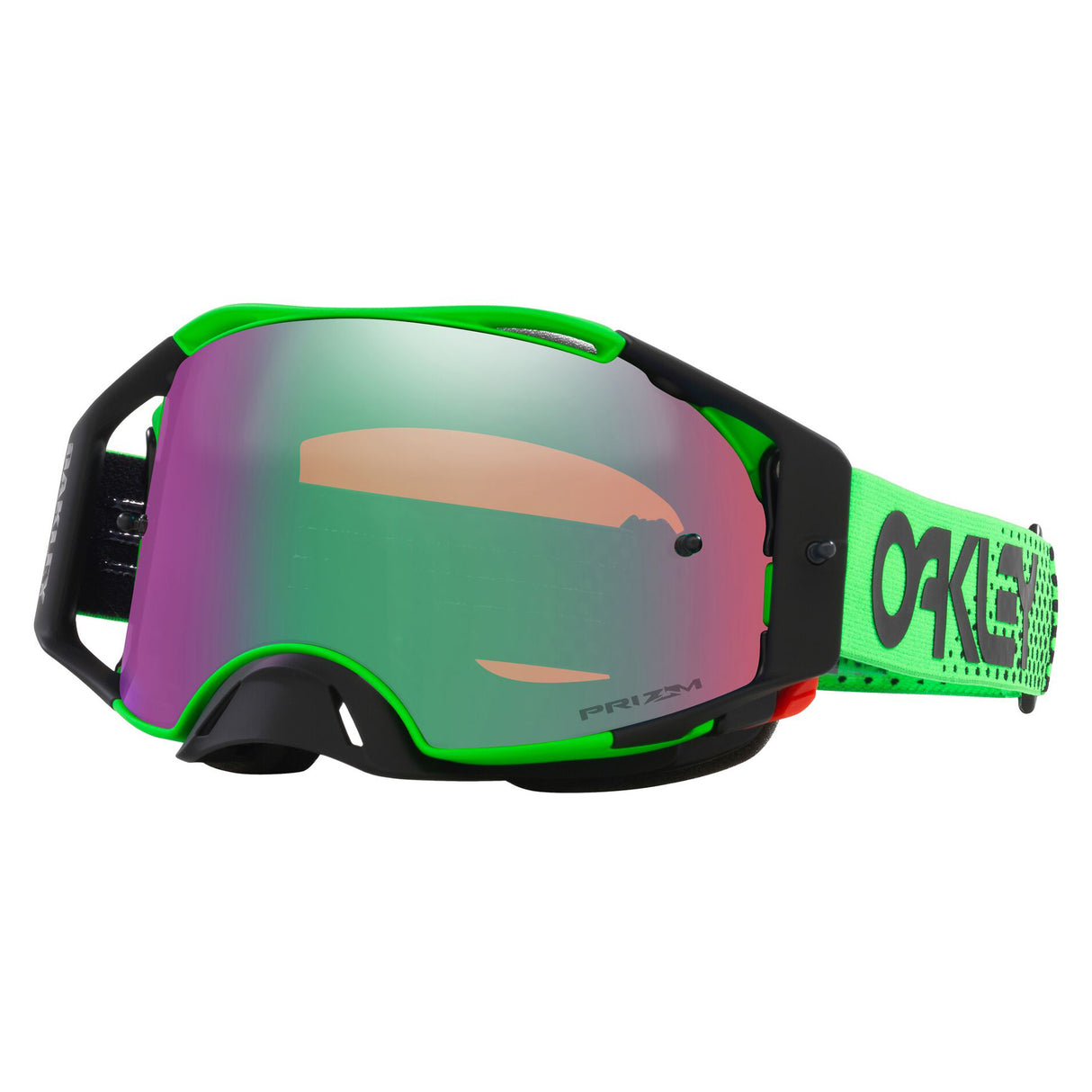 Oakley Airbrake MX Goggles w/Moto Green B1B Strap & Prizm MX Jade Lenses