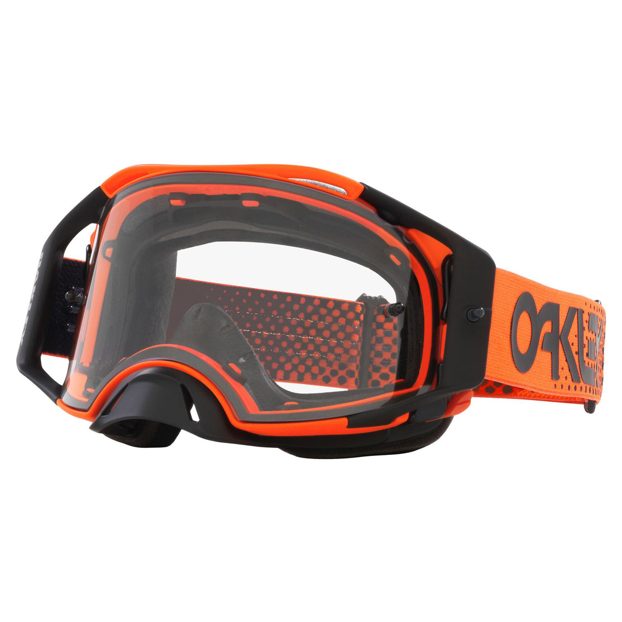 Oakley Airbrake MX Goggles w/Moto Orange B1B Strap & Clear Lenses