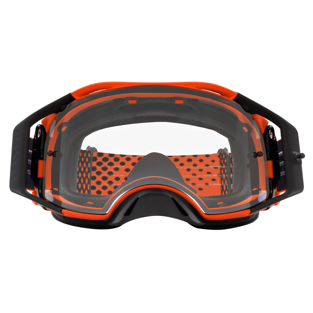 Oakley Airbrake MX Goggles w/Moto Orange B1B Strap & Clear Lenses