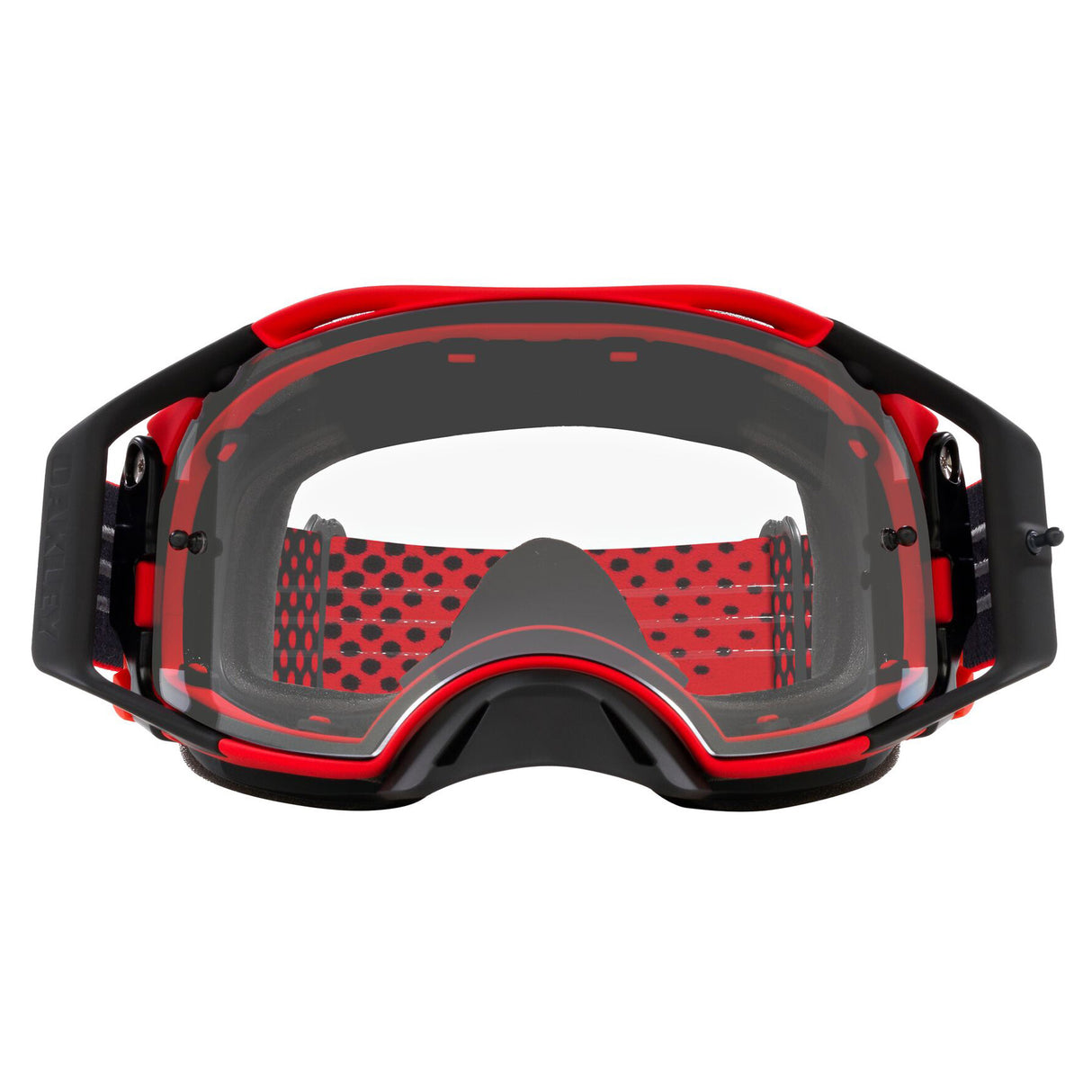 Oakley Airbrake MX Goggles w/Moto Red B1B Strap & Clear Lenses