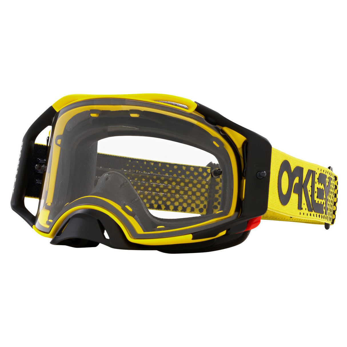 Oakley Airbrake MX Goggles w/Moto Yellow B1B Strap & Clear Lenses