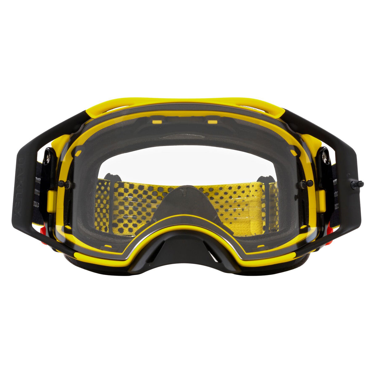 Oakley Airbrake MX Goggles w/Moto Yellow B1B Strap & Clear Lenses