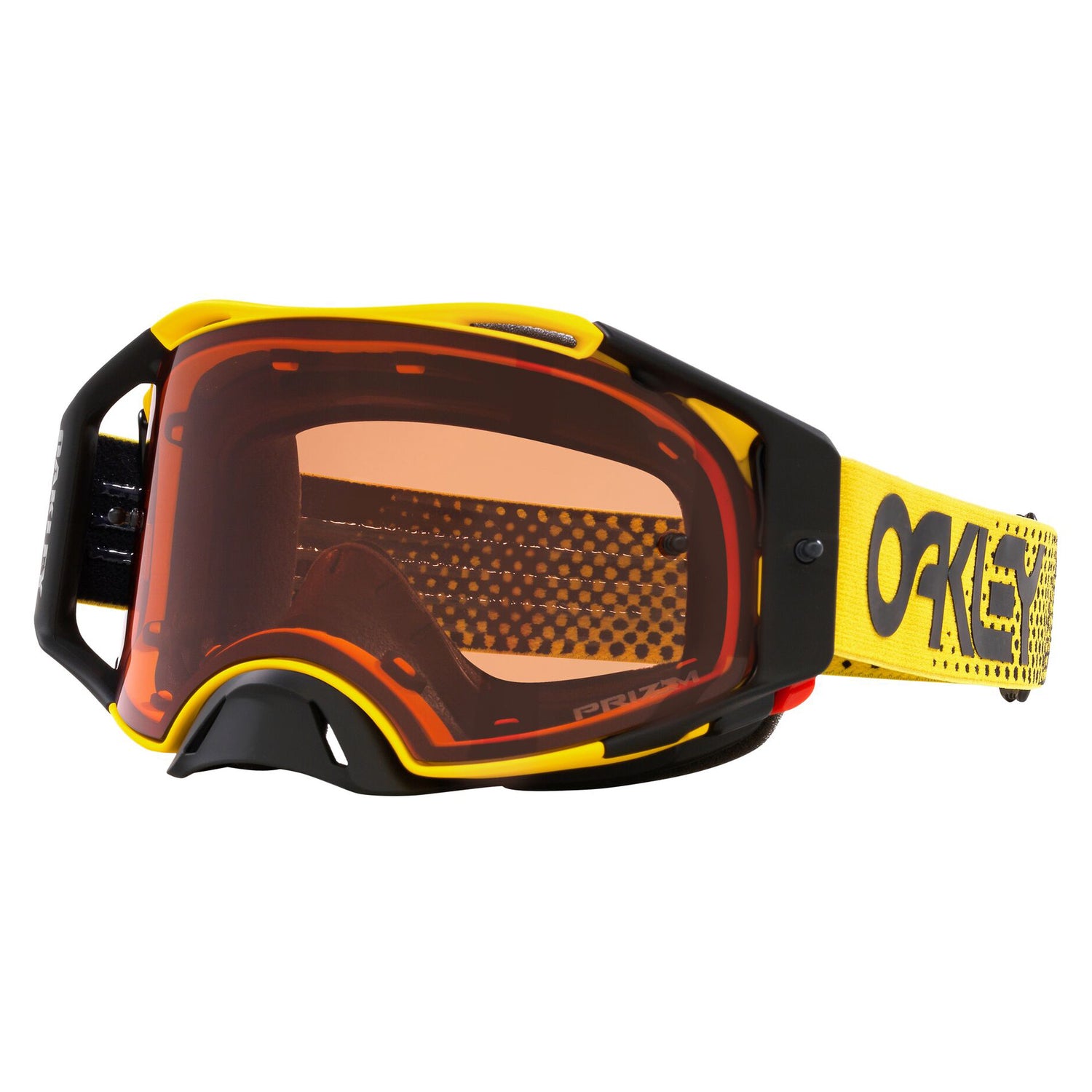 Oakley Airbrake MX Goggles w/Moto Yellow B1B Strap & Prizm MX Bronze Lenses
