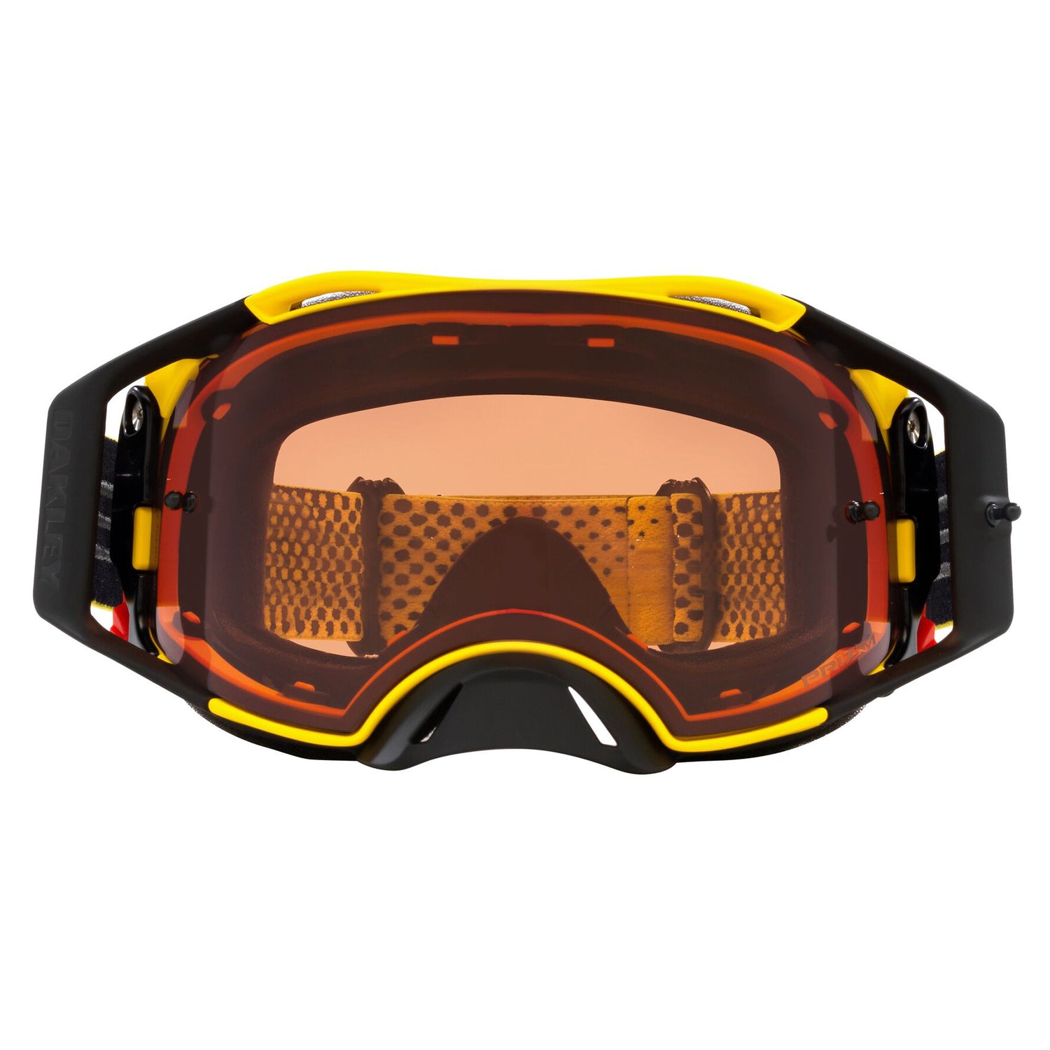 Oakley Airbrake MX Goggles w/Moto Yellow B1B Strap & Prizm MX Bronze Lenses