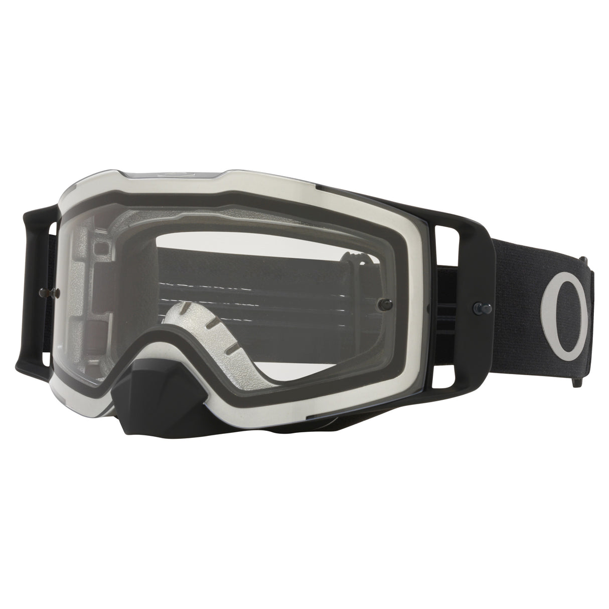 Oakley Front Line MX Goggles w/Tuff Blocks Black Gunmetal Strap & Clear Lenses
