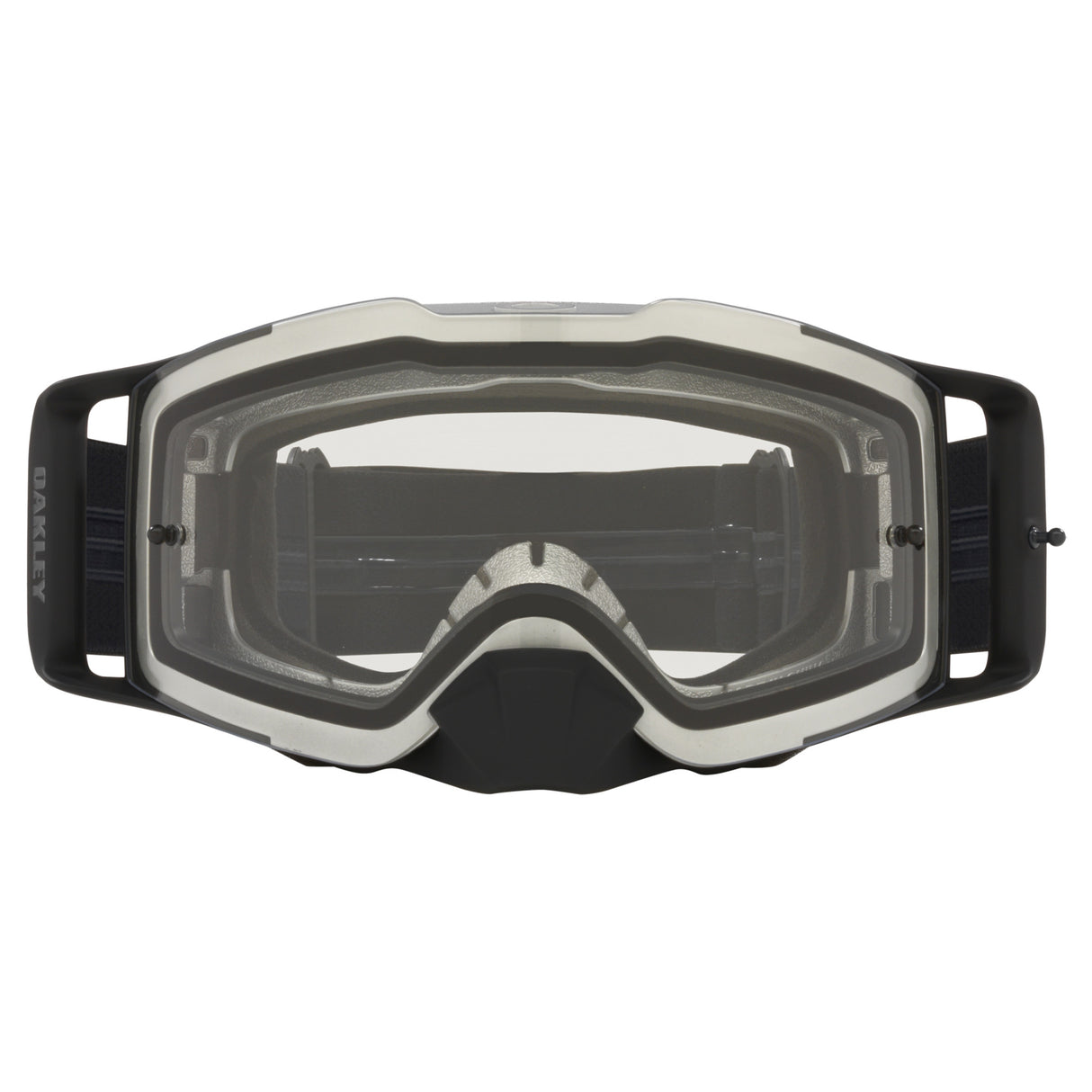 Oakley Front Line MX Goggles w/Tuff Blocks Black Gunmetal Strap & Clear Lenses