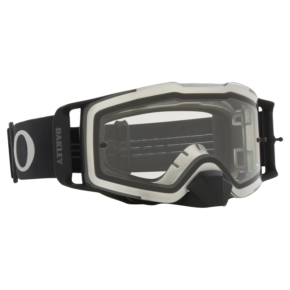 Oakley Front Line MX Goggles w/Tuff Blocks Black Gunmetal Strap & Clear Lenses