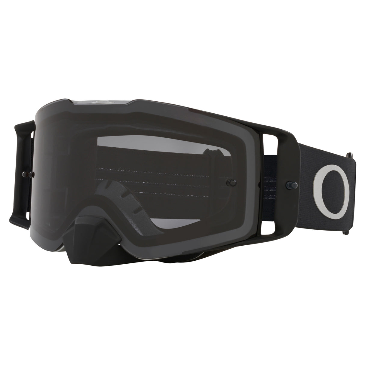 Oakley Front Line MX Goggles w/Tuff Blocks Black Gunmetal Strap & Dark Grey Lenses