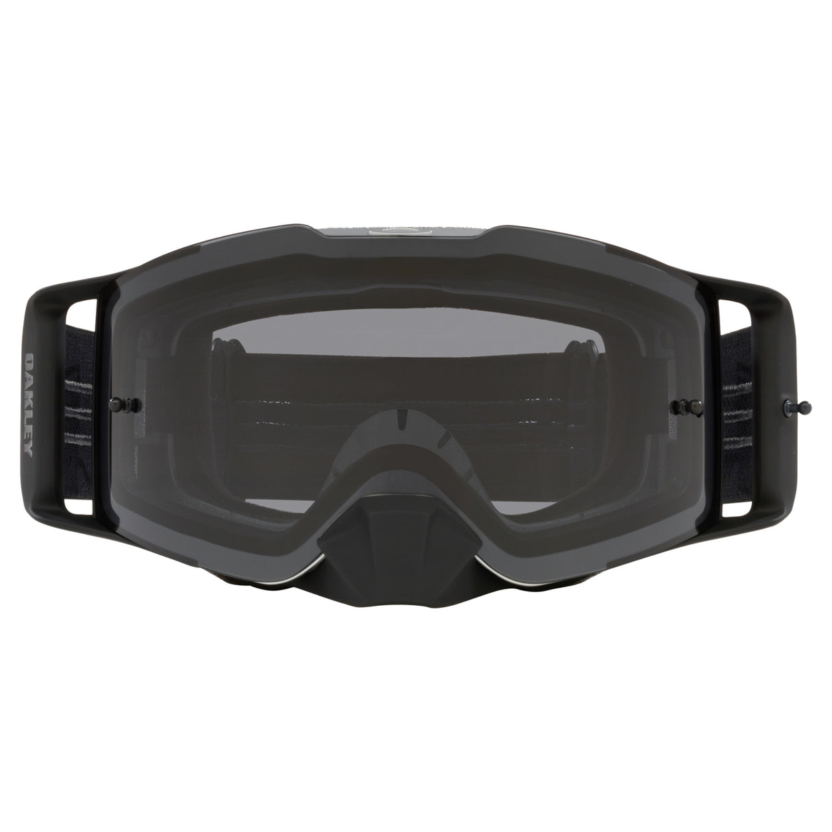 Oakley Front Line MX Goggles w/Tuff Blocks Black Gunmetal Strap & Dark Grey Lenses