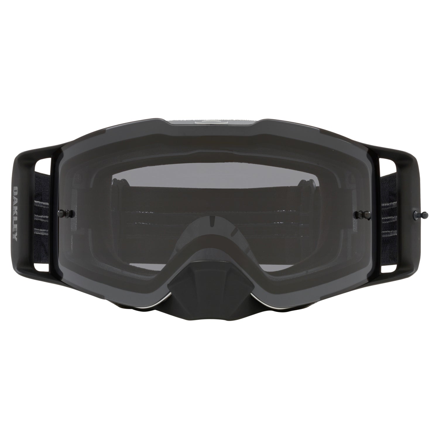 Oakley Front Line MX Goggles w/Tuff Blocks Black Gunmetal Strap & Dark Grey Lenses
