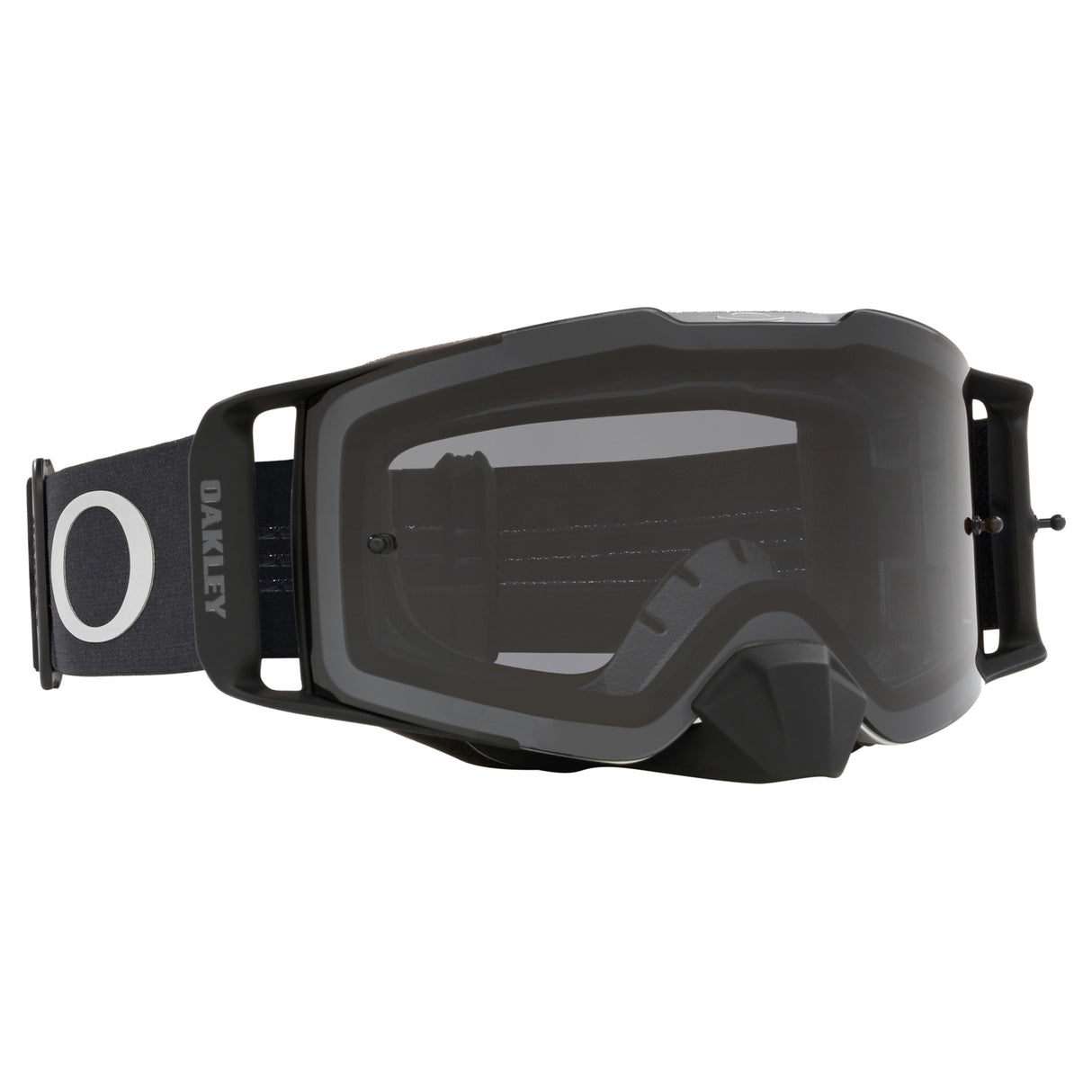 Oakley Front Line MX Goggles w/Tuff Blocks Black Gunmetal Strap & Dark Grey Lenses