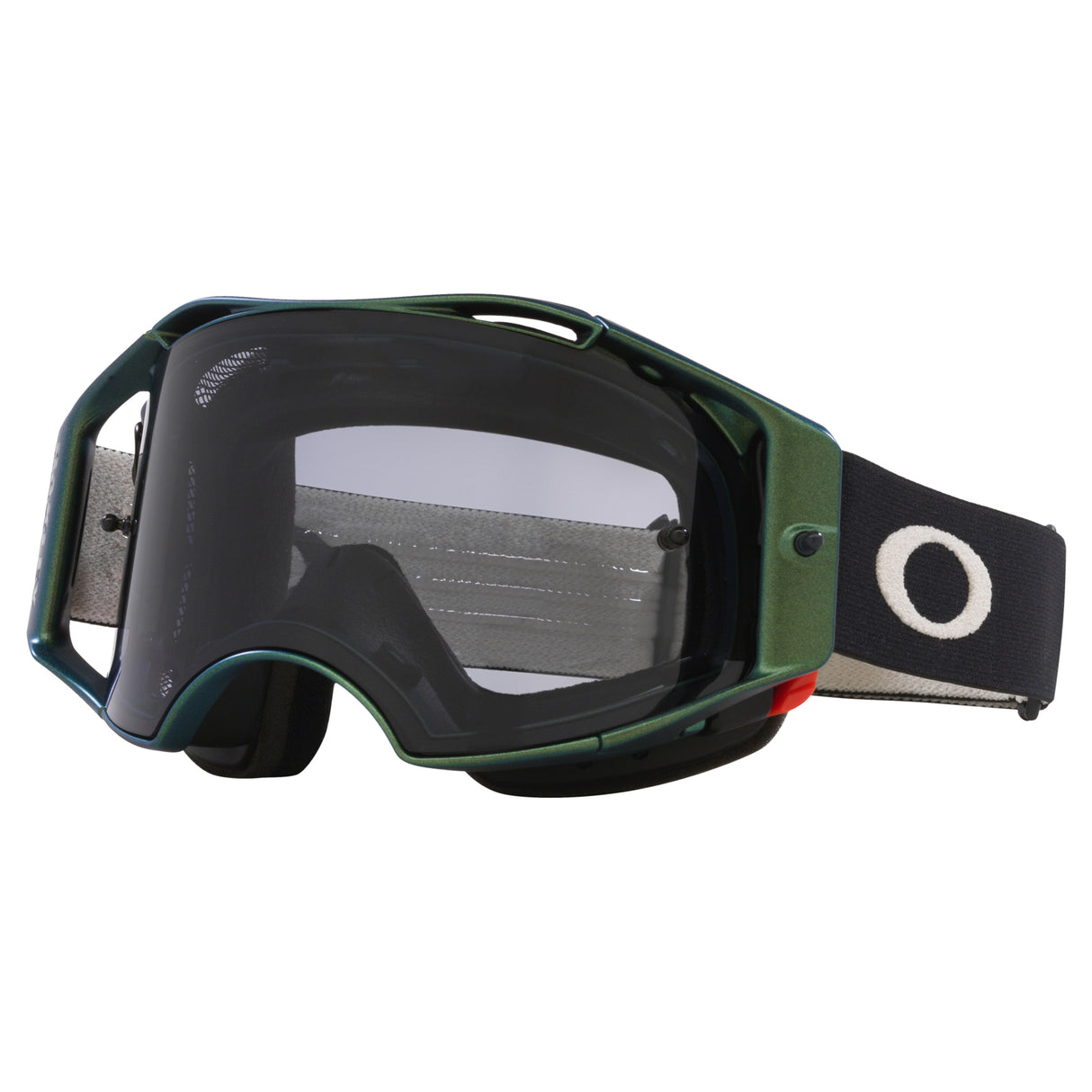 Oakley Airbrake MTB Goggles w/Black Green Colorshift Strap & Light Grey Lenses