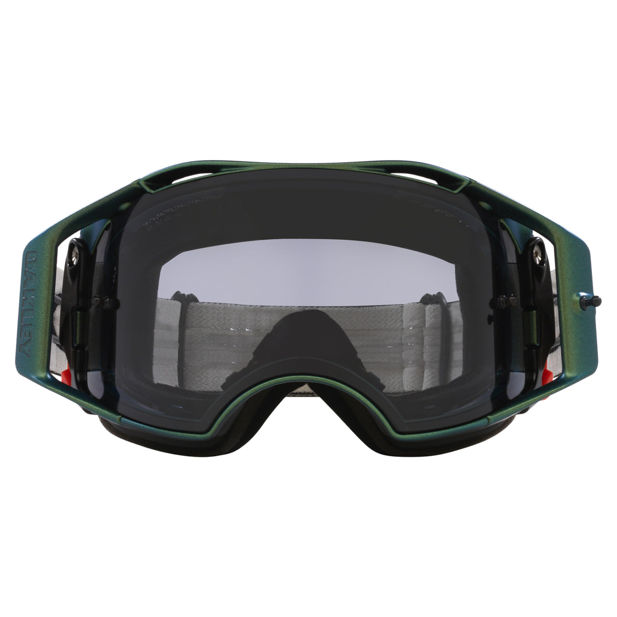 Oakley Airbrake MTB Goggles w/Black Green Colorshift Strap & Light Grey Lenses