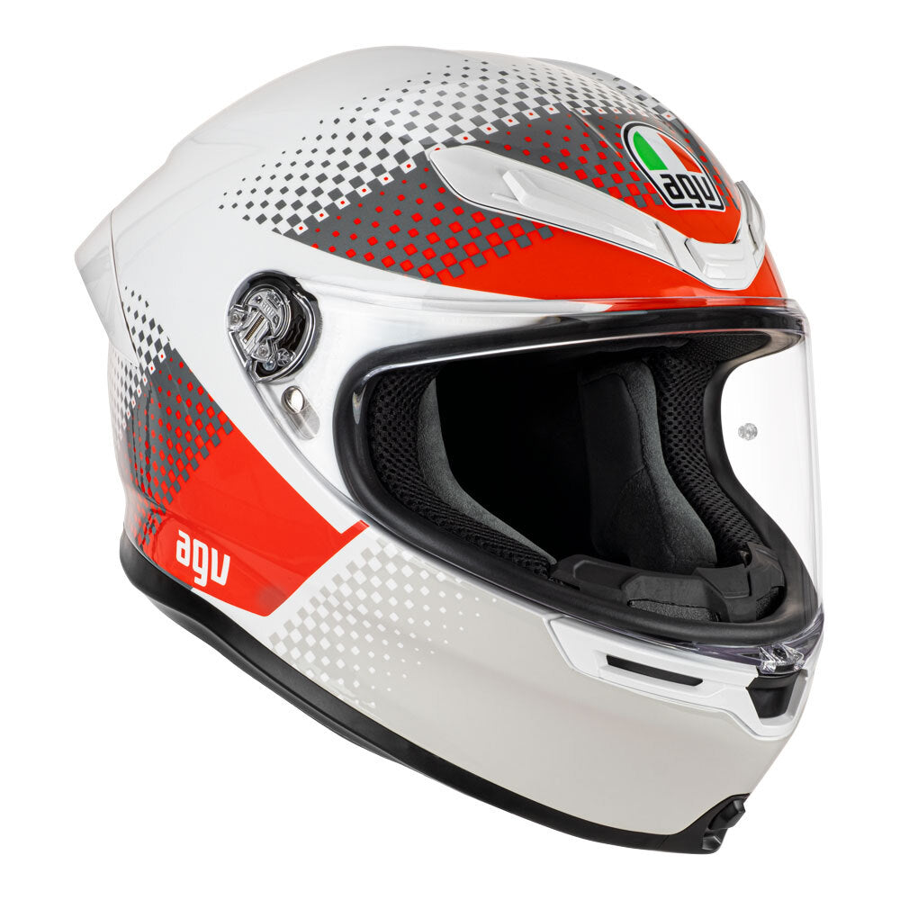 AGV K6 S SMU Fision White/Red/Light Grey Helmet - EasyR