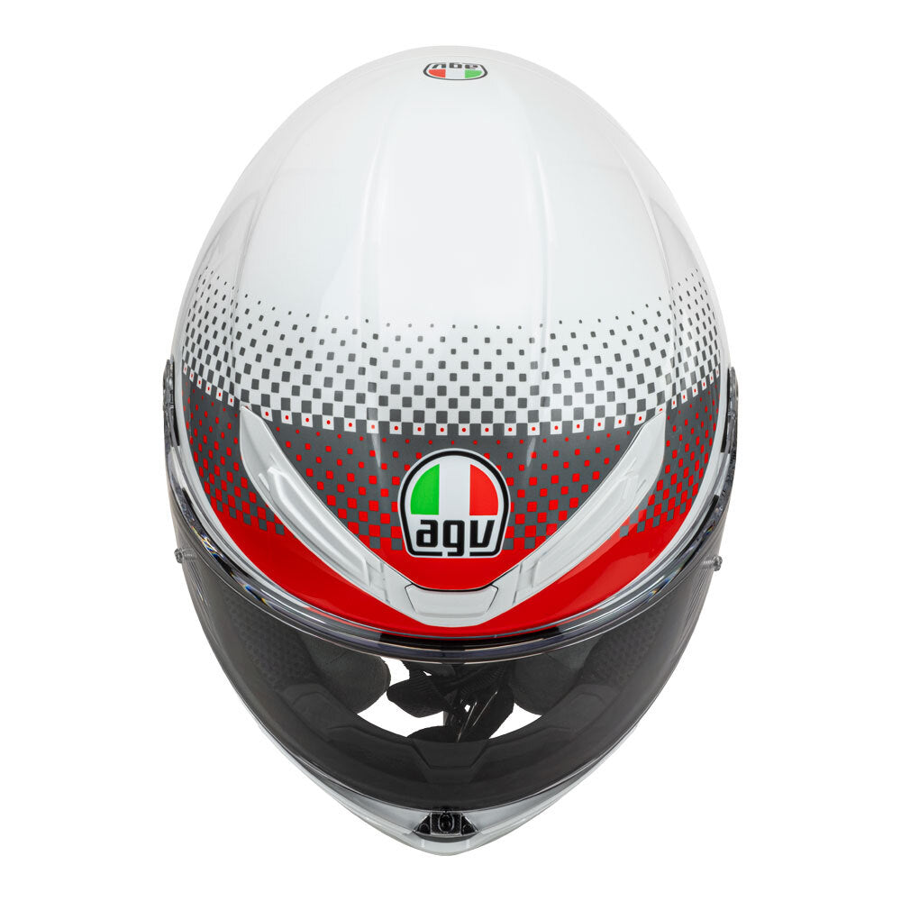 AGV K6 S SMU Fision White/Red/Light Grey Helmet - EasyR
