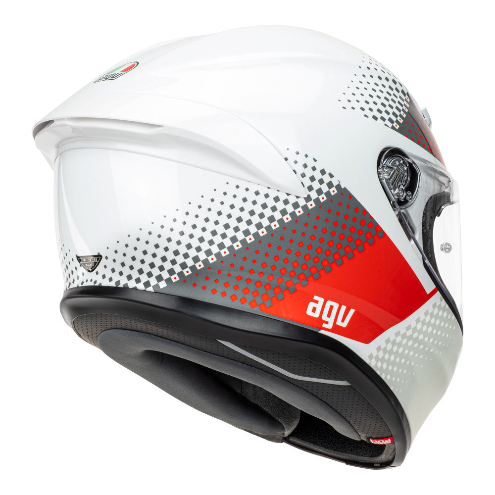 AGV K6 S SMU Fision White/Red/Light Grey Helmet - EasyR