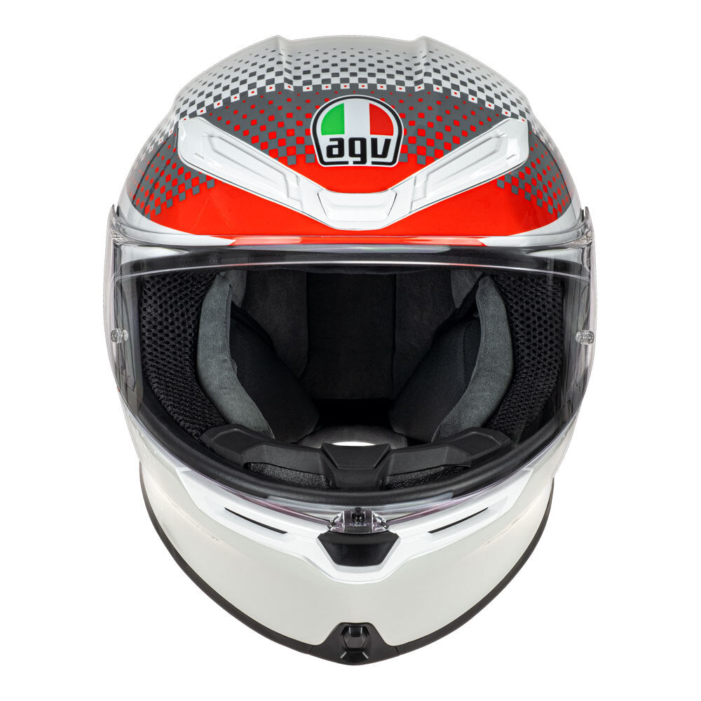 AGV K6 S SMU Fision White/Red/Light Grey Helmet - EasyR