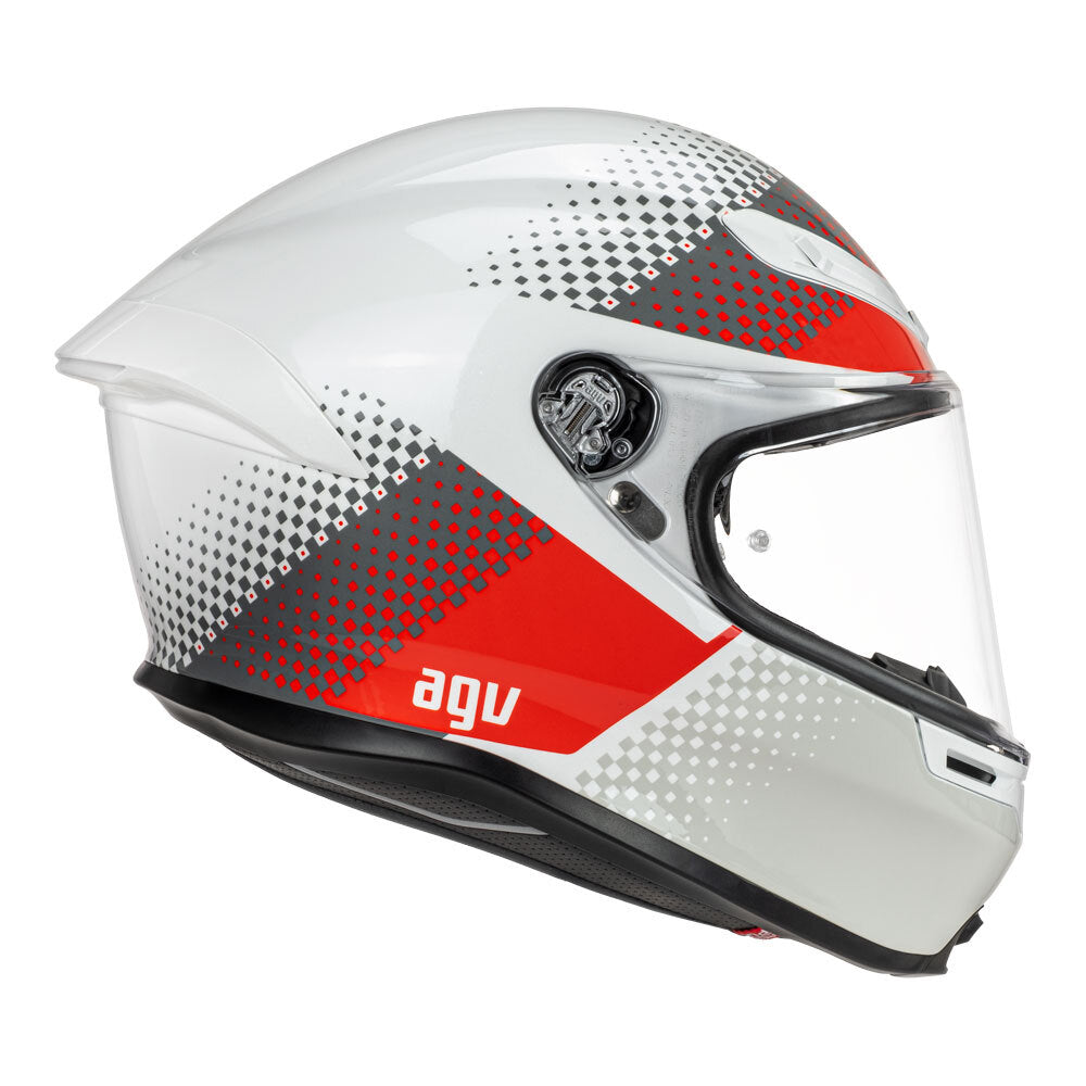 AGV K6 S SMU Fision White/Red/Light Grey Helmet - EasyR
