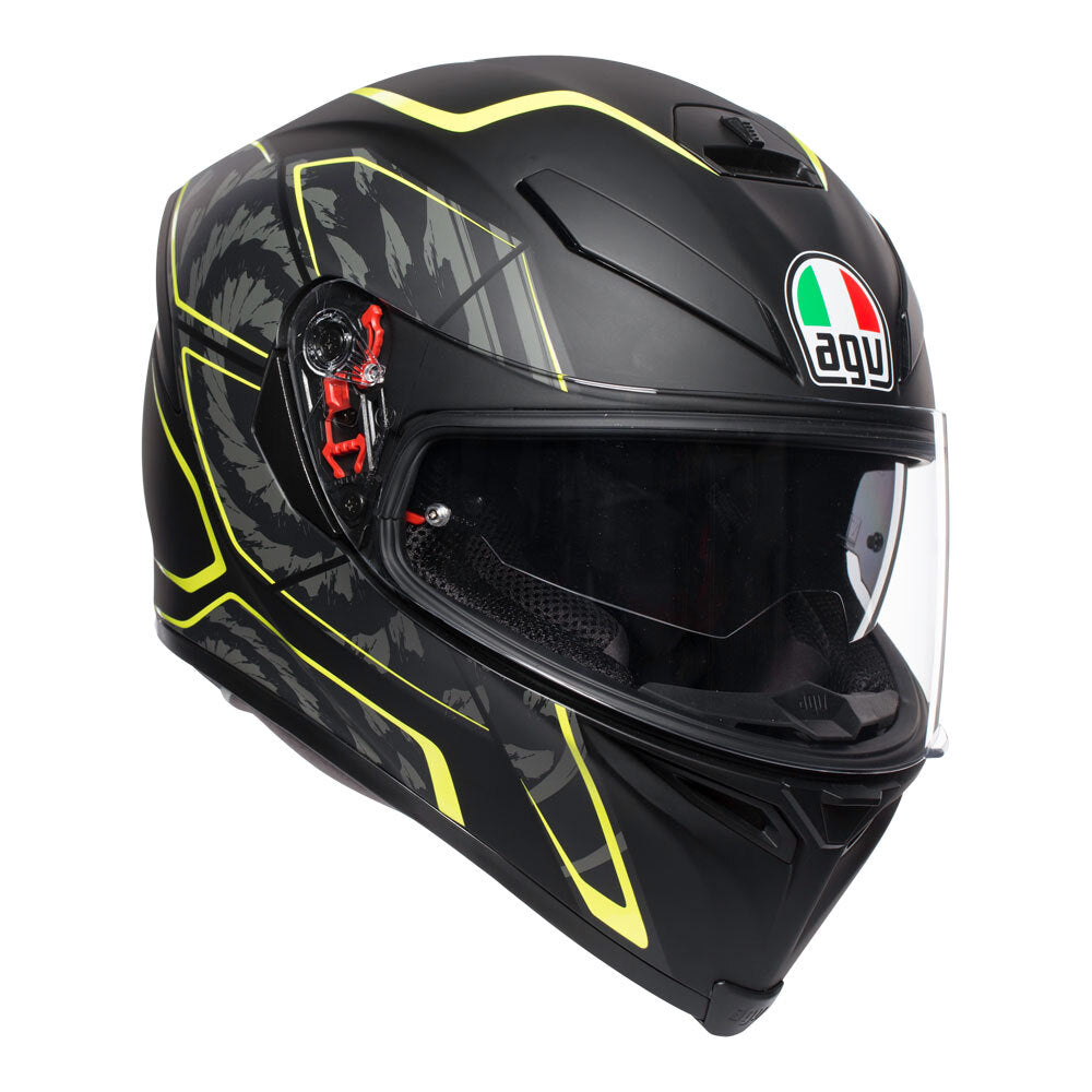 AGV K5 S Tornado Matte Black/Fluro Yellow Helmet - EasyR