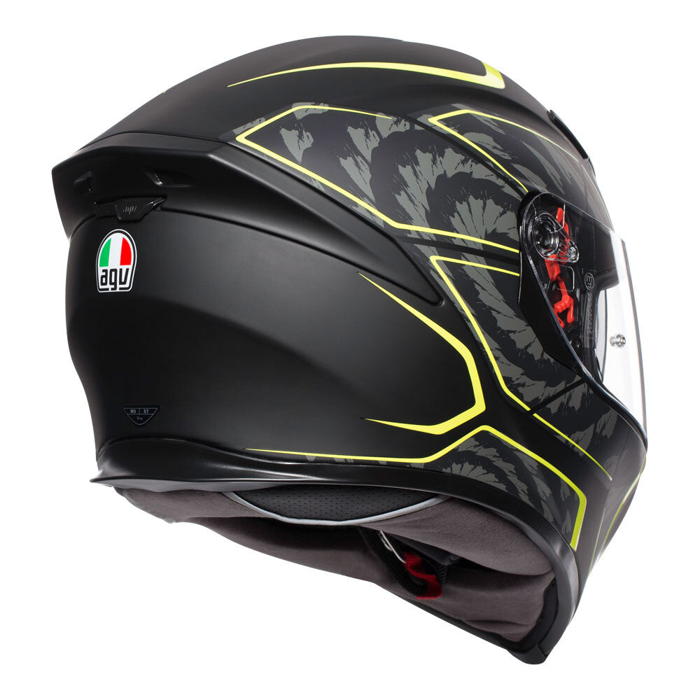 AGV K5 S Tornado Matte Black/Fluro Yellow Helmet - EasyR