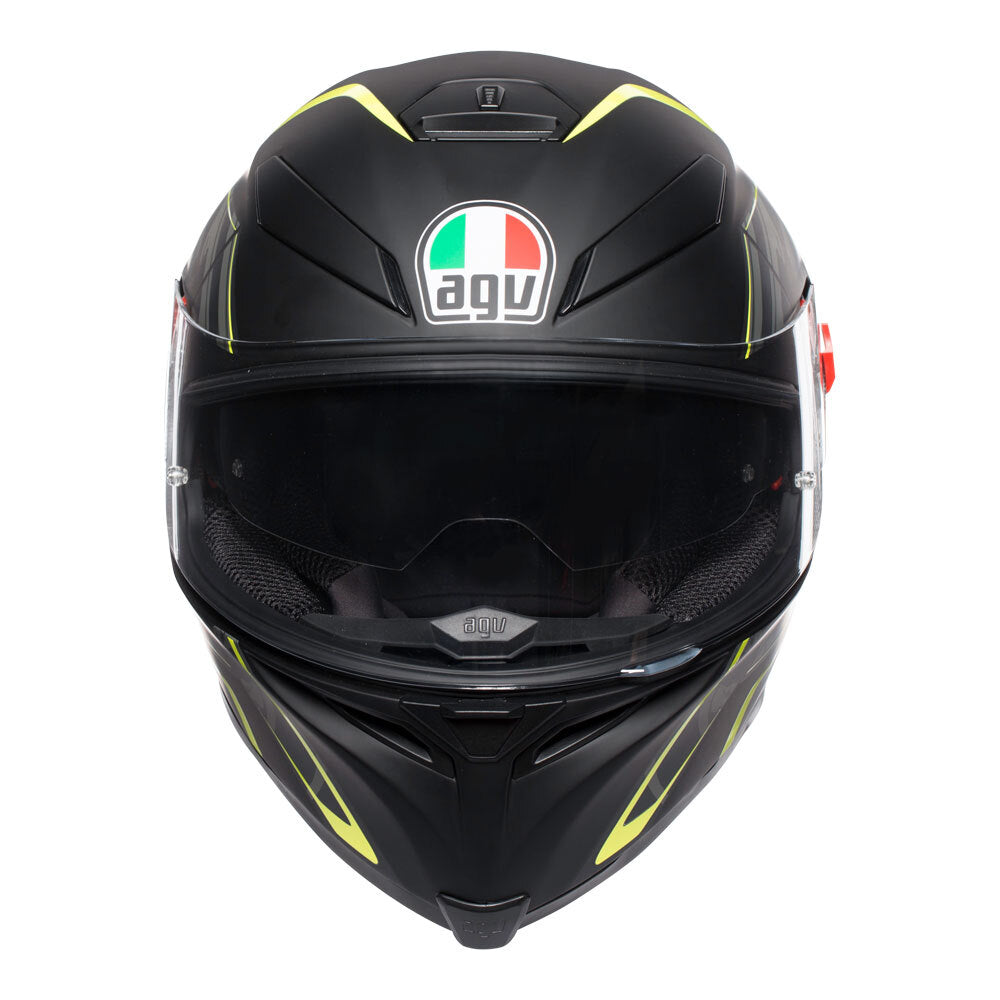 AGV K5 S Tornado Matte Black/Fluro Yellow Helmet - EasyR
