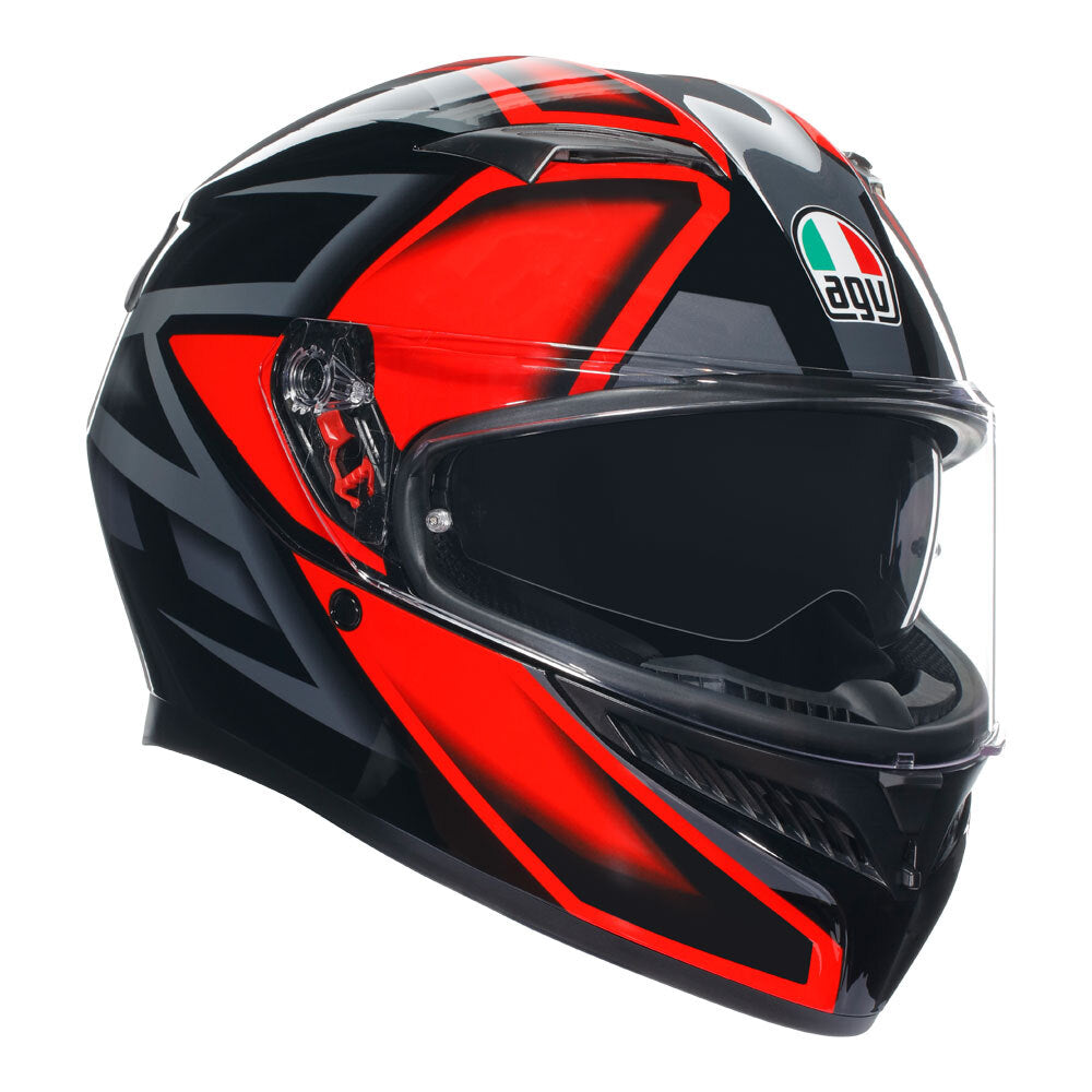 AGV K3 Compound Black/Red Helmet - EasyR