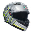 AGV K3 Fortify Grey/Black/Fluro Yellow Helmet - EasyR