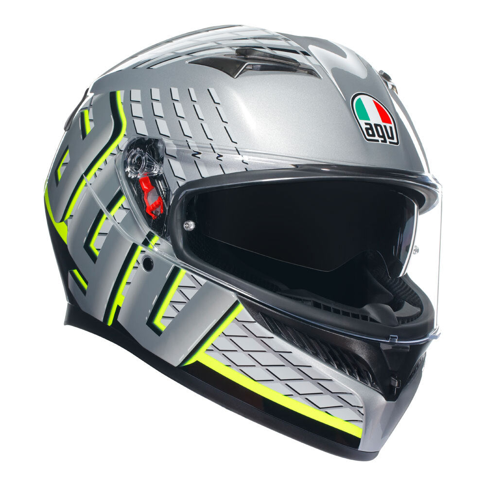 AGV K3 Fortify Grey/Black/Fluro Yellow Helmet - EasyR