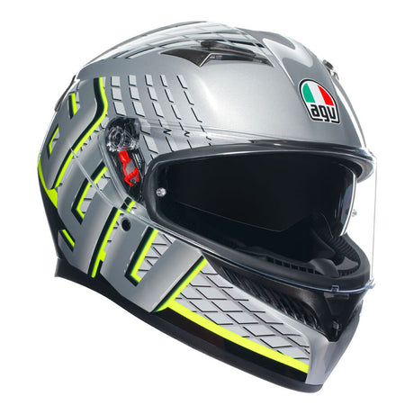 AGV K3 Fortify Grey/Black/Fluro Yellow Helmet - EasyR