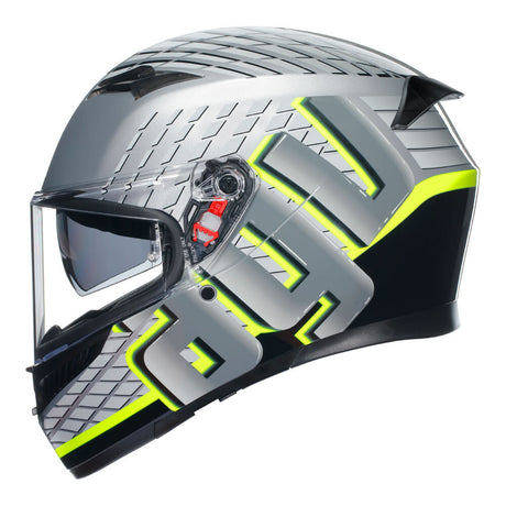 AGV K3 Fortify Grey/Black/Fluro Yellow Helmet - EasyR