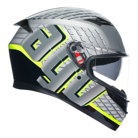 AGV K3 Fortify Grey/Black/Fluro Yellow Helmet - EasyR