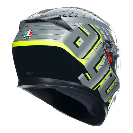 AGV K3 Fortify Grey/Black/Fluro Yellow Helmet - EasyR