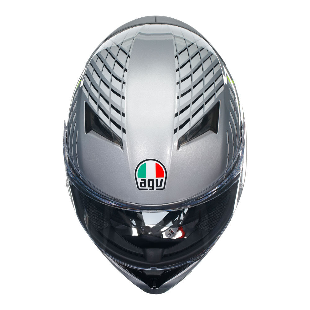 AGV K3 Fortify Grey/Black/Fluro Yellow Helmet - EasyR
