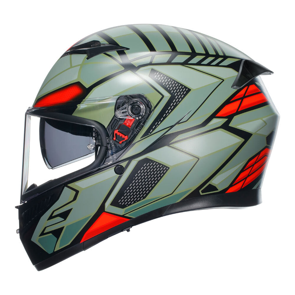 AGV K3 Decept Matte Black/Green/Red Helmet - EasyR