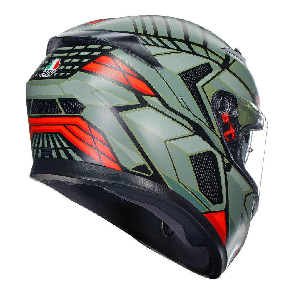 AGV K3 Decept Matte Black/Green/Red Helmet - EasyR