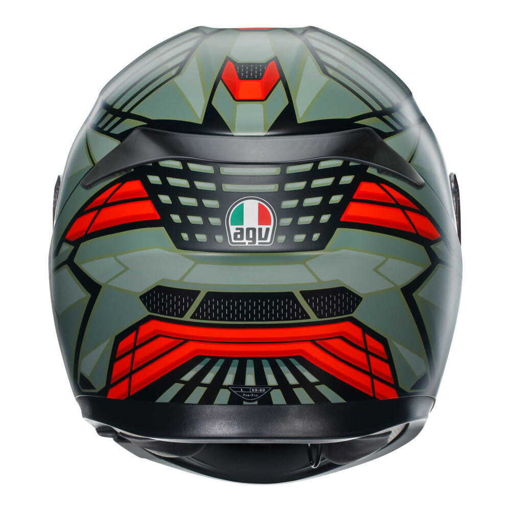 AGV K3 Decept Matte Black/Green/Red Helmet - EasyR