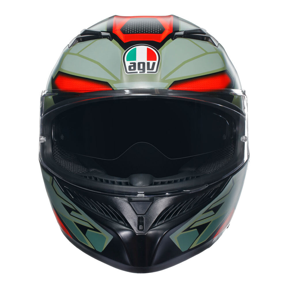 AGV K3 Decept Matte Black/Green/Red Helmet - EasyR