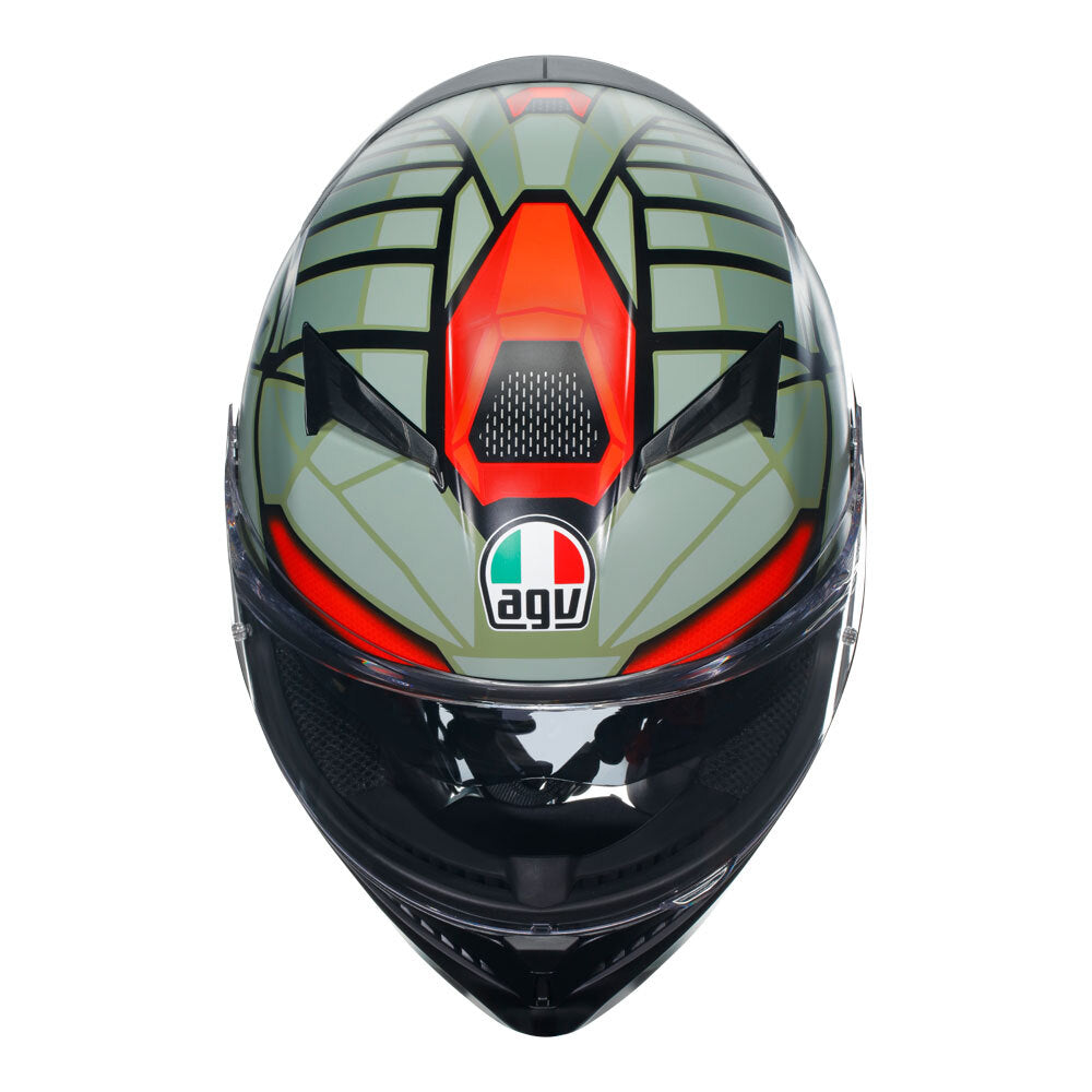 AGV K3 Decept Matte Black/Green/Red Helmet - EasyR