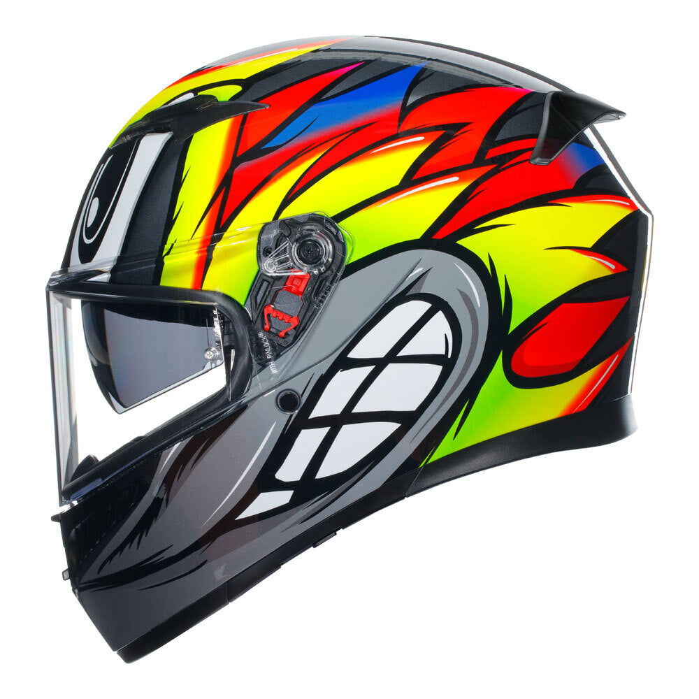 AGV K3 Birdy 2.0 Grey/Yellow/Red Helmet - EasyR