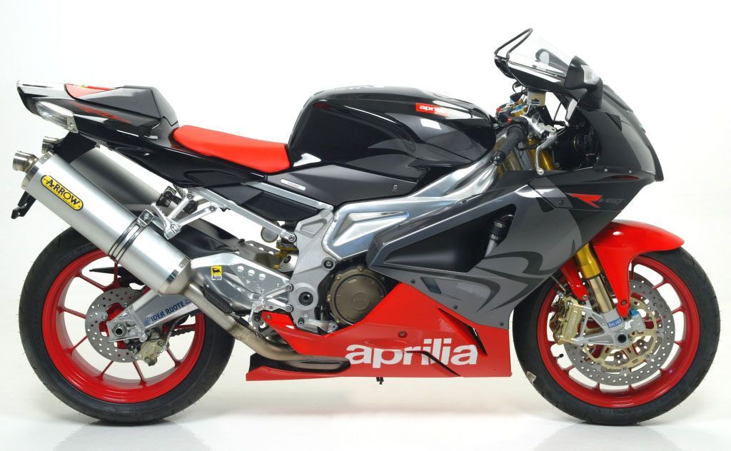 Arrow 71677AO Race-Tech Aluminium Dual Slip-On Mufflers w/Steel End Cap for Aprilia Tuono 1000 R/Factory 06-10/RSV 1000 R/Factory 04-08
