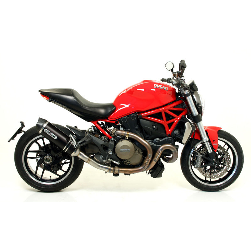 Arrow 71768AKN Race-Tech Dark Aluminium Slip-On Muffler w/Carbon End Cap for Ducati Ducati Monster 821 14-17/1200 14-15/Multistrada 1200/S 10-14/Diave
