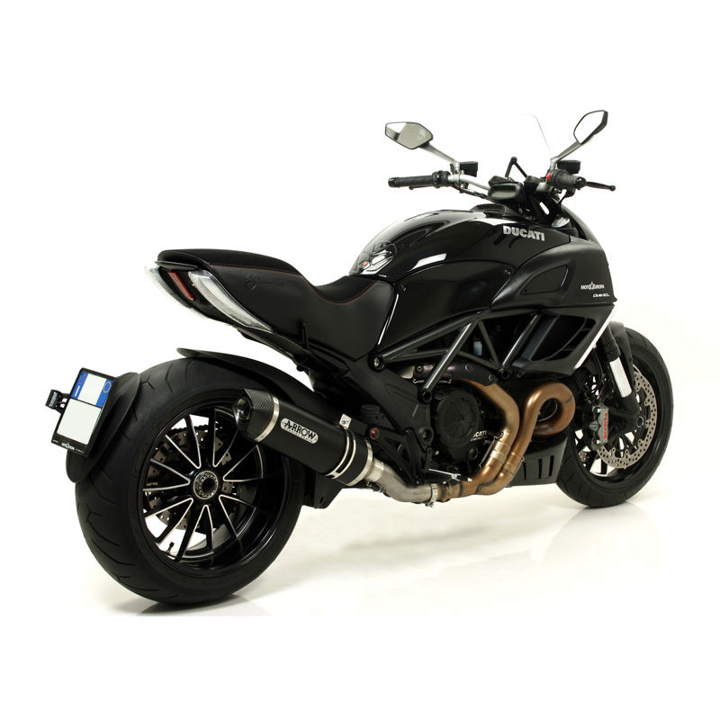 Arrow 71768AKN Race-Tech Dark Aluminium Slip-On Muffler w/Carbon End Cap for Ducati Ducati Monster 821 14-17/1200 14-15/Multistrada 1200/S 10-14/Diave