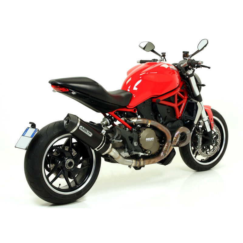Arrow 71768AKN Race-Tech Dark Aluminium Slip-On Muffler w/Carbon End Cap for Ducati Ducati Monster 821 14-17/1200 14-15/Multistrada 1200/S 10-14/Diave