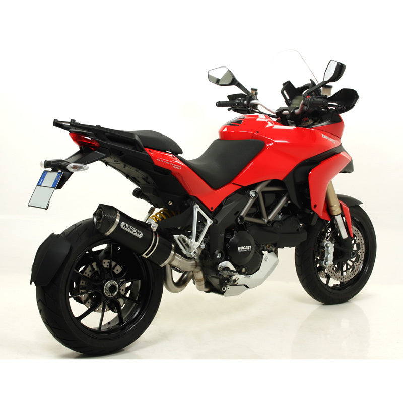 Arrow 71768AKN Race-Tech Dark Aluminium Slip-On Muffler w/Carbon End Cap for Ducati Ducati Monster 821 14-17/1200 14-15/Multistrada 1200/S 10-14/Diave
