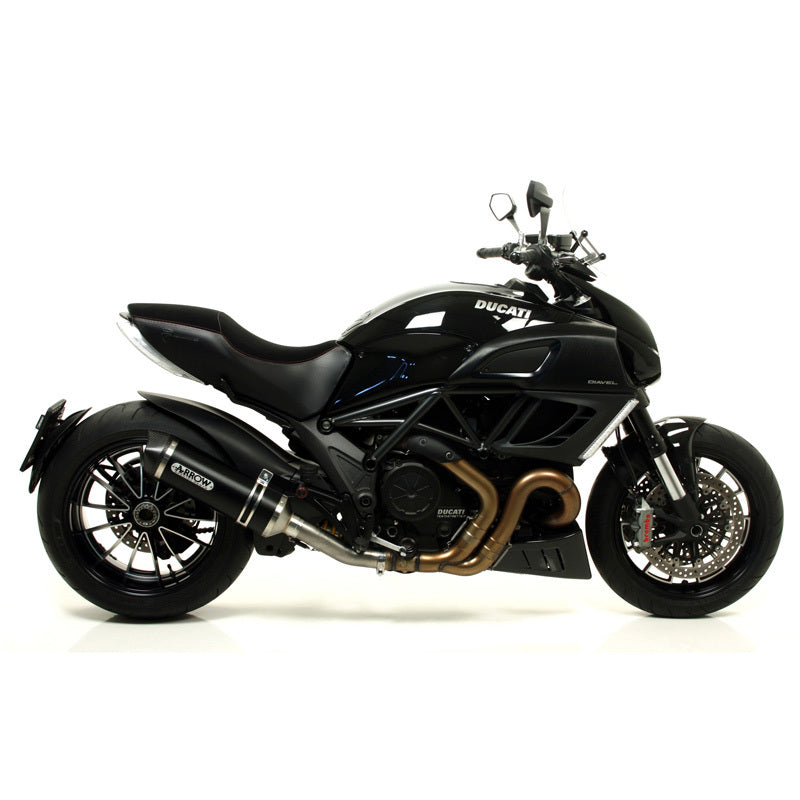 Arrow 71768AKN Race-Tech Dark Aluminium Slip-On Muffler w/Carbon End Cap for Ducati Ducati Monster 821 14-17/1200 14-15/Multistrada 1200/S 10-14/Diave