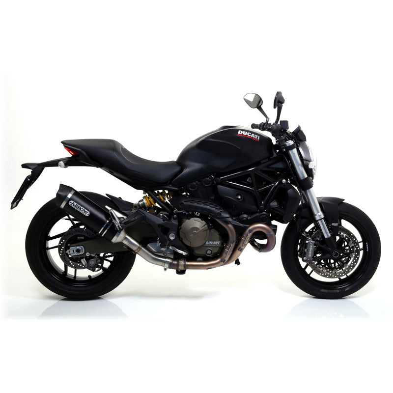 Arrow 71768AKN Race-Tech Dark Aluminium Slip-On Muffler w/Carbon End Cap for Ducati Ducati Monster 821 14-17/1200 14-15/Multistrada 1200/S 10-14/Diave